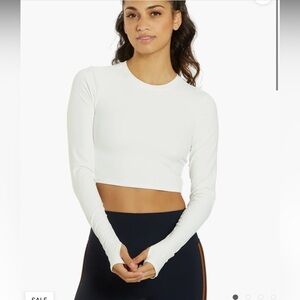 Splits59 Airweight Long Sleeve Crop White size Medium